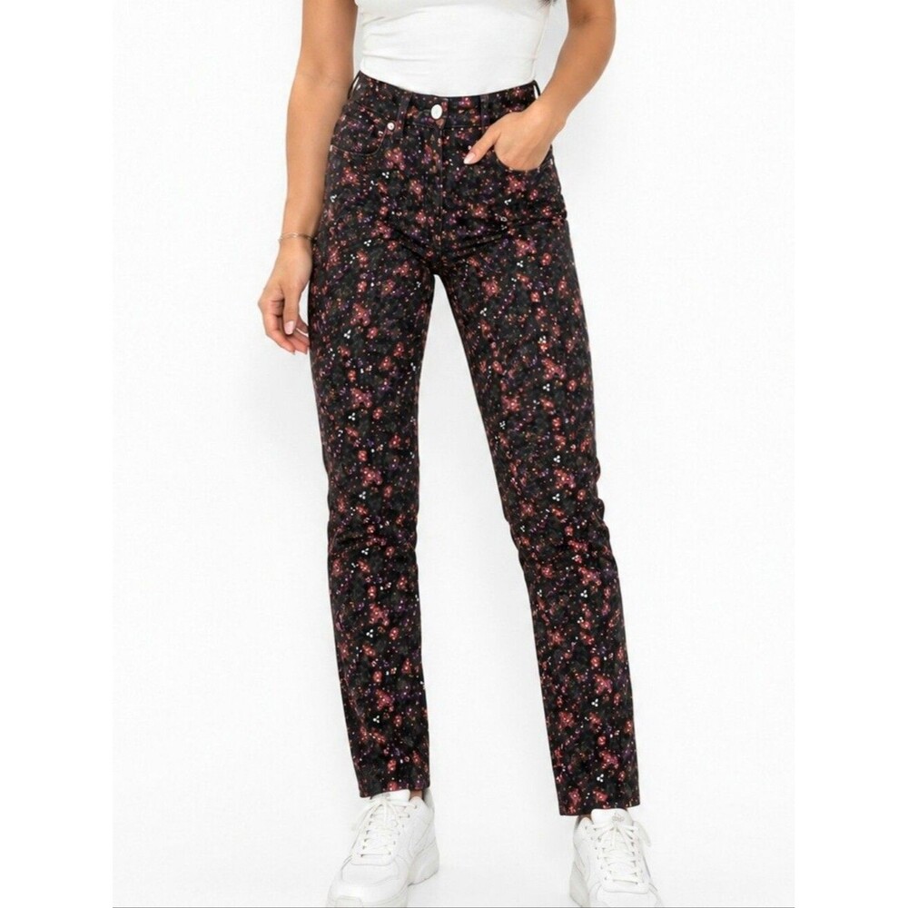 NWT Levi's 314 Shaping Straight Floral Print Jeans 28x30 Mid Rise Hypersoft